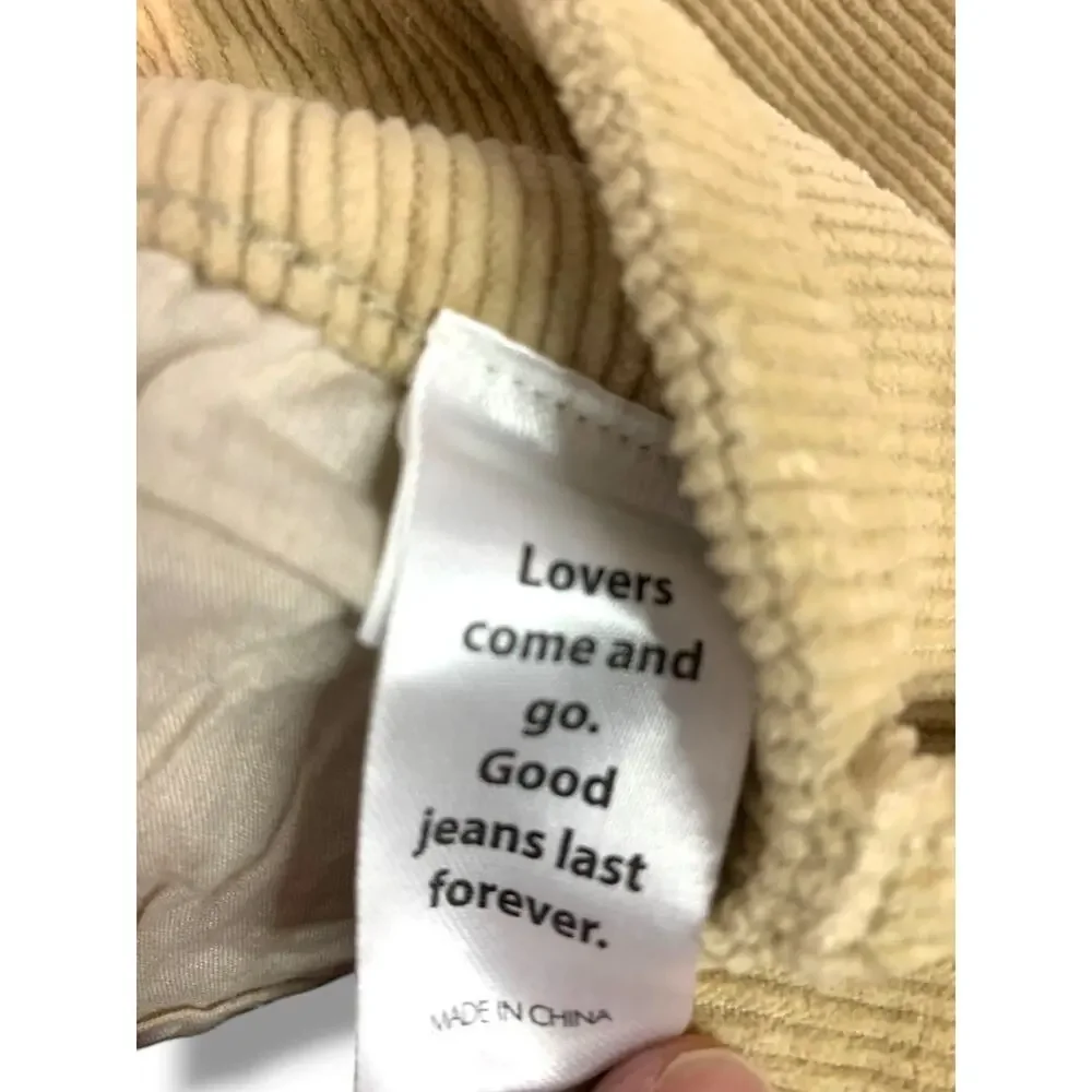 Size 25 PacSun Womens Tan Corduroy Low Rise Boot Cut Pants Stretch